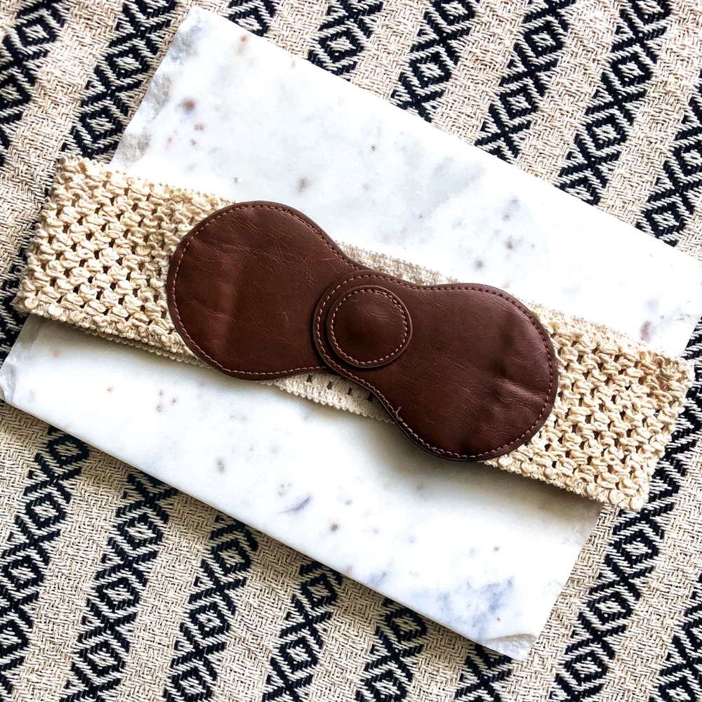 Woven Stretch Belt with Button Snap